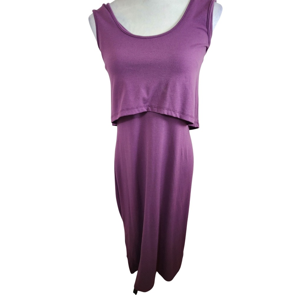 LISA RINNA collection Womens Purple‎ Sleeveless Layered Maxi Dress XXSP